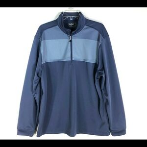 BOLLE mens 1/4 zip, long sleeve pullover, XL, blue colors, in good condition
